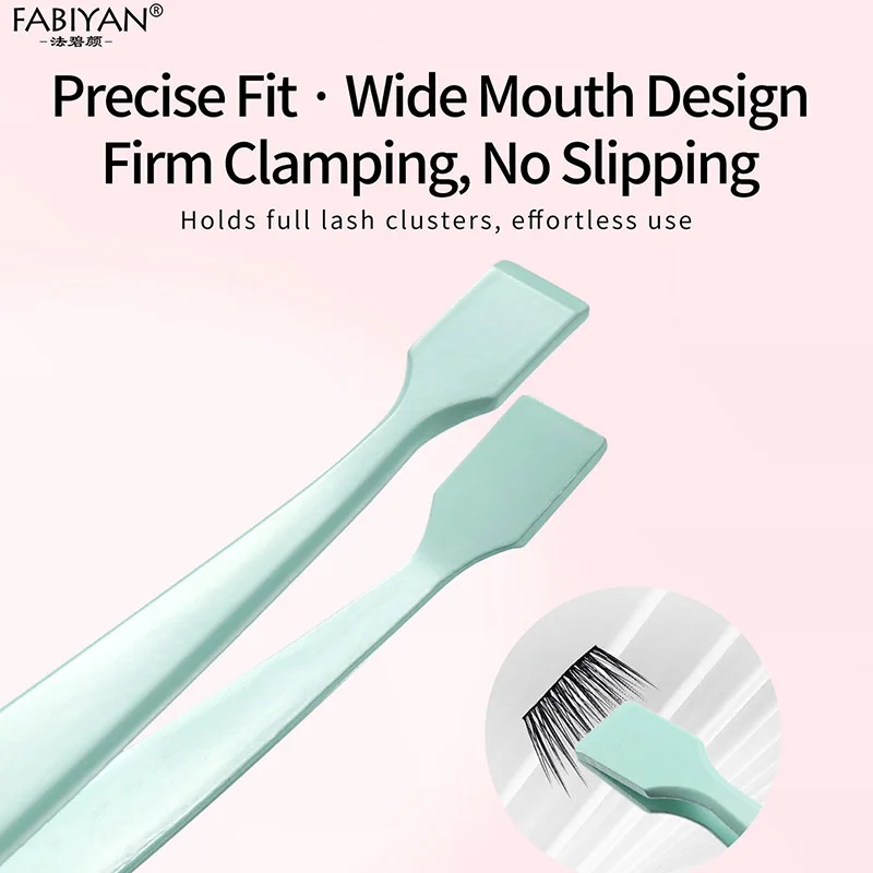 Pęsety do przedłużania rzęs ze stali nierdzewnej z płaską główką, klipsy do przedłużania sztucznych rzęs, precyzyjne pęsety do makijażu.