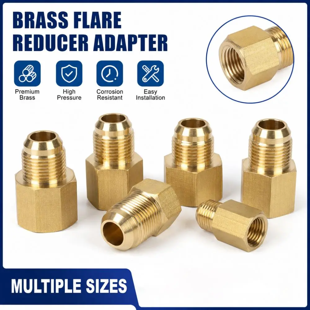 

Copper Fitting Brass Copper Tube Adapter Female-Male 1/4" 3/8" 1/2" 3/4" Flare Thread Adapter Tube Adapter
