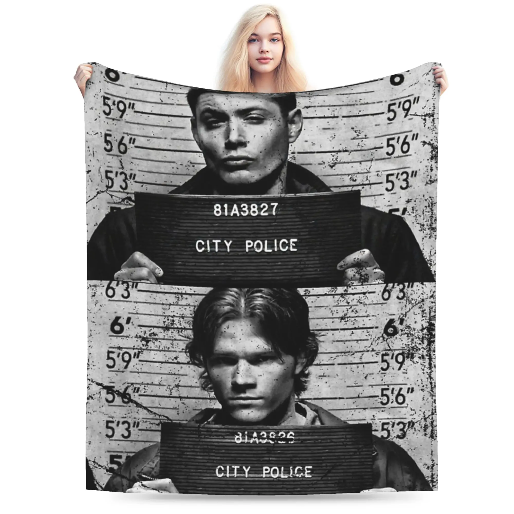 Supernatural JOIN THE HUNT SPN Sam & Dean Wanted Blankets Flannel Decoration Throw Blanket for Bedding Travel Plush Thin Quilt
