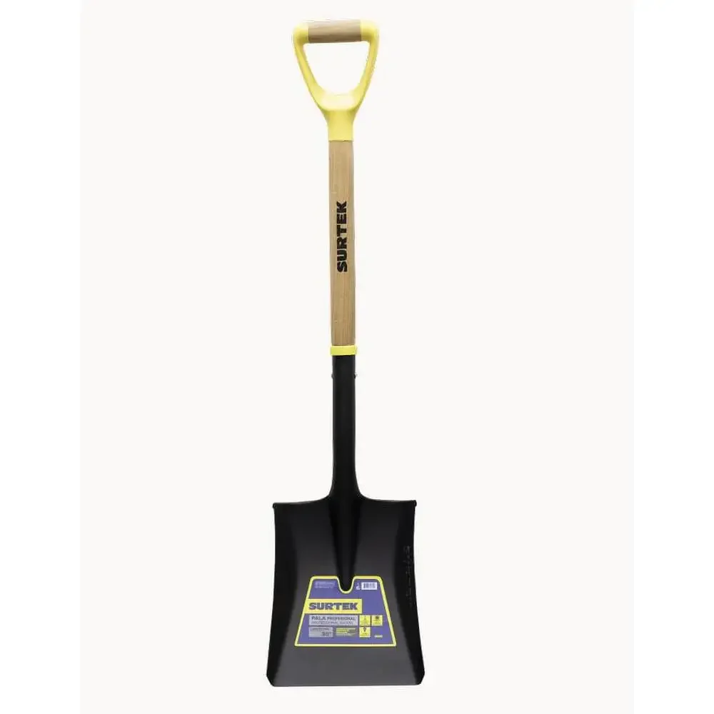 Contractor Square Shovel with SAE 1035 High Carbon Steel Blade 16 Gauge Double Heat Treatment 30