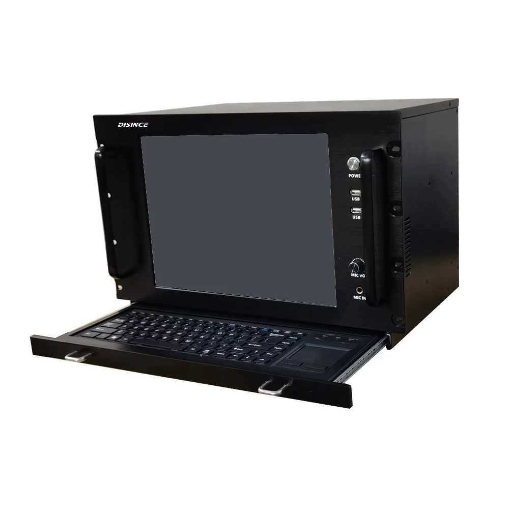 17 Inch IP Network Broadcast Control Center Touch Screen Management Host with Pull-out Keyboard