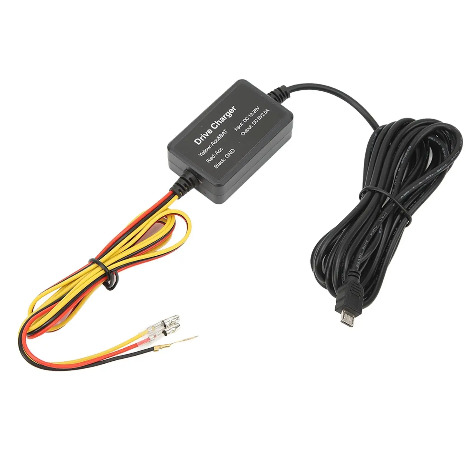 Dash Camera Hard Wire Kit with Overcurrent Protection, USB 12V-28V to 5V, Flexible Installation for Easy Setup