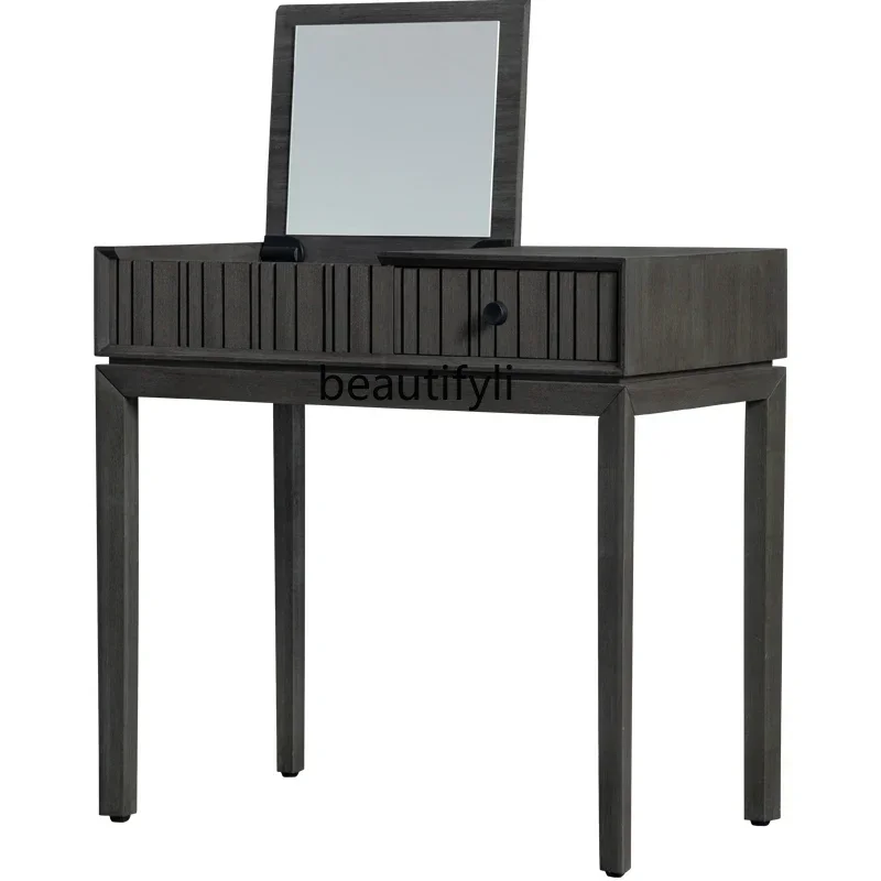 K185 Nordic Dresser Solid Wood Makeup Table Modern Simple and Light Luxury Small Apartment Bedroom Writing Storage Cabinet
