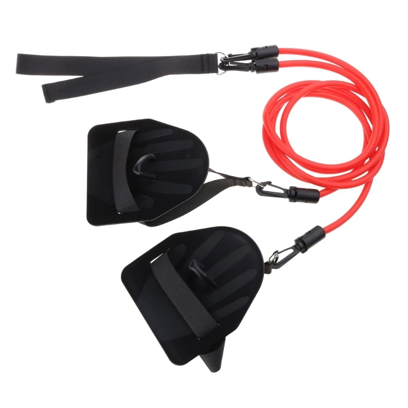 Swimming Resistance Bands with Hand Paddles Stretch Cord, Fitness Bands for Swim