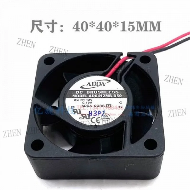 Y for AD0412MB-D50 4015 DC12V 0.10A 4CM 2-Wire Dual Ball Cooling Fan
