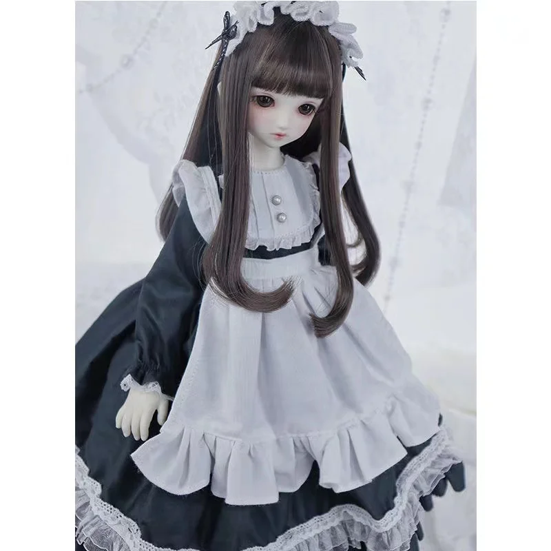 

Nice 1/6 1/4 1/3 doll skirt dress blythe black skirt apron skirt headdress a set free shipping