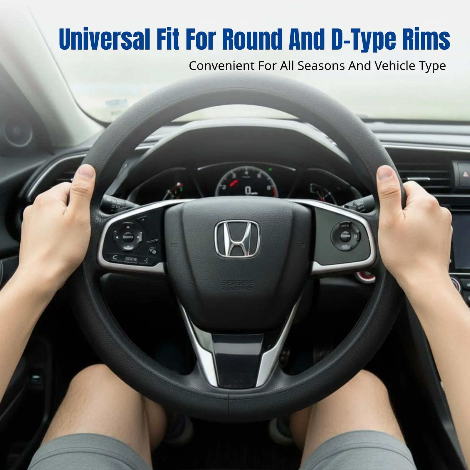 

Silicone Steering Wheel Cover, Food Grade Material, Universal Fit, Non-Slip, Sweat-Absorbent, All-Season, Round/D Shape,