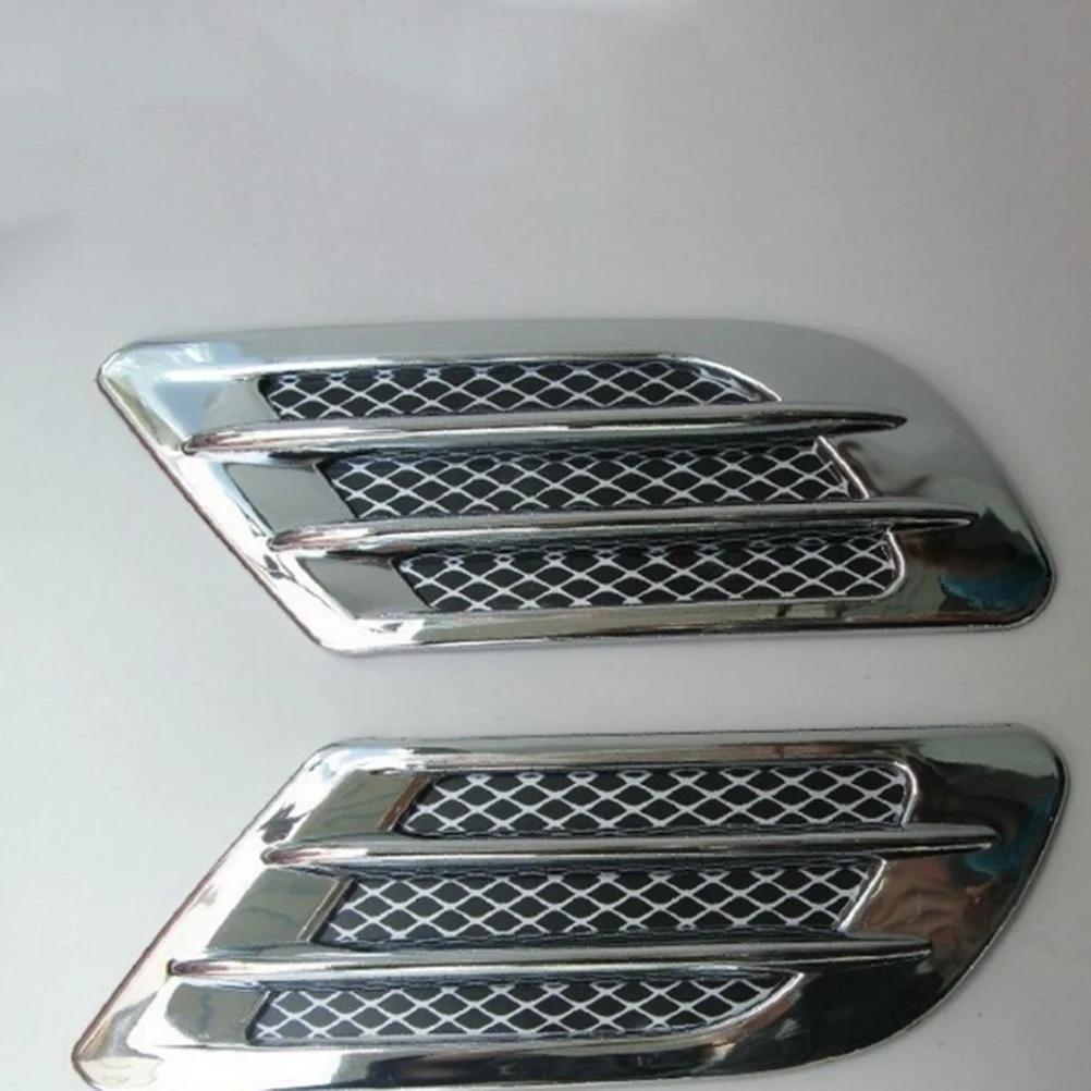 1 Pair Car Side Air Flow Vent Hole Cover Fender Intake Grille Duct Decoration Sticker