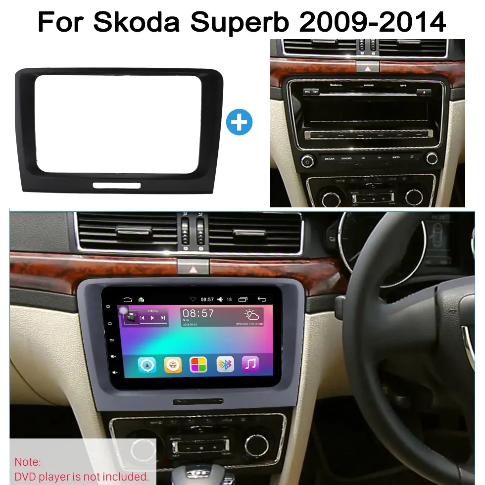 

2 Din Car DVD Radio Fitting Dash Panel Fascia Frame for 2009-2014 Skoda Superb car panel Volkswagen universal size