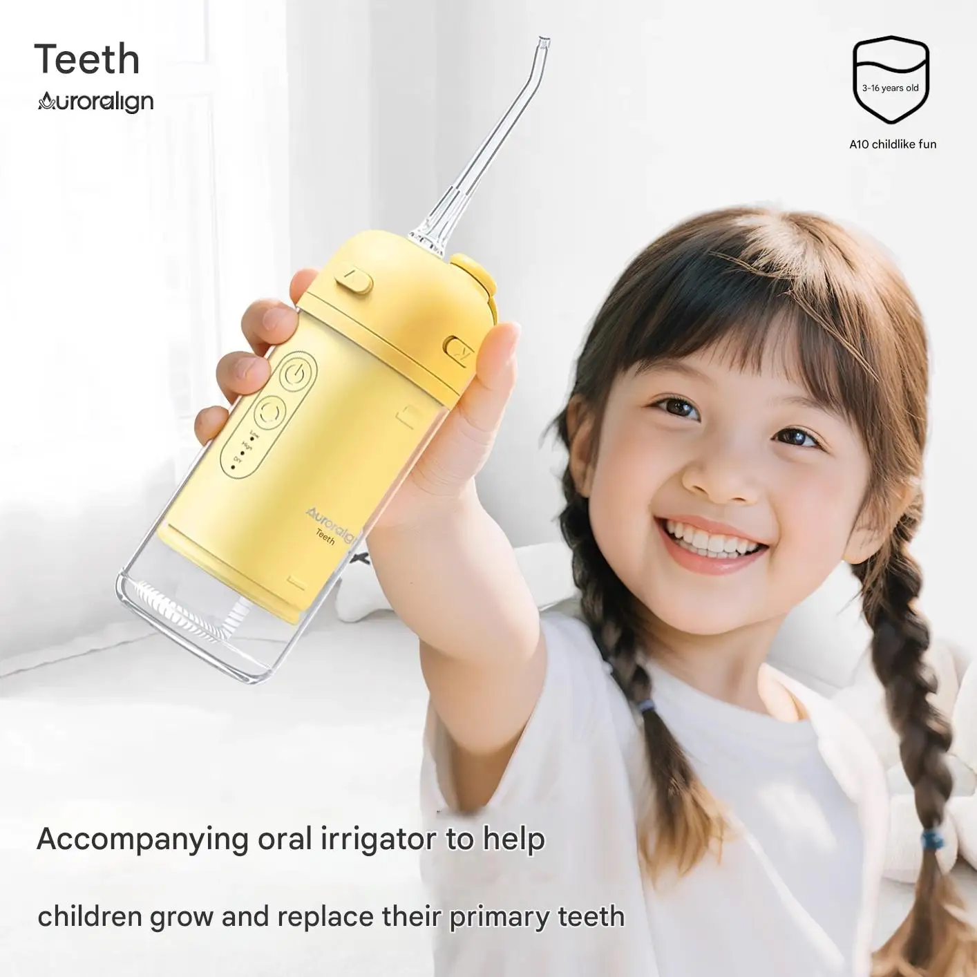 AURORALIGN Portable Water Flosser for Teenagers, Orthodontic Treatment, Teeth Cleaning, Home Use, Plaque Removal