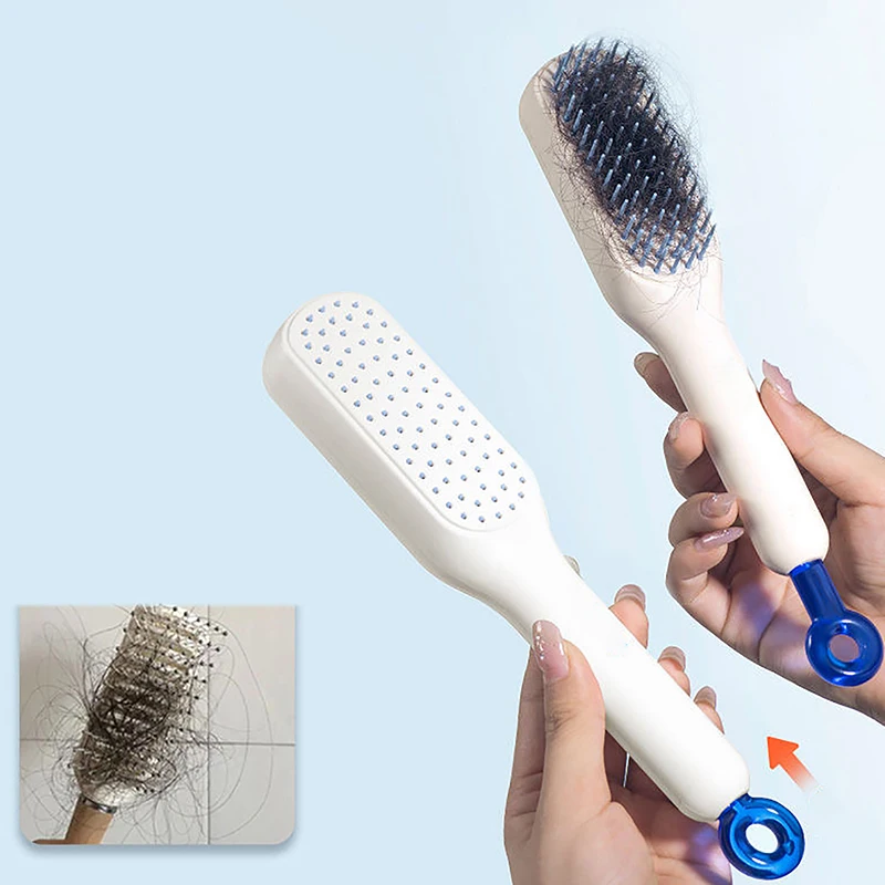 Brosse à cheveux à coussin d'air 3D Self-Books avec peigne de massage anti-leges, brosse à cheveux saillante anti-leges, outils de coiffure