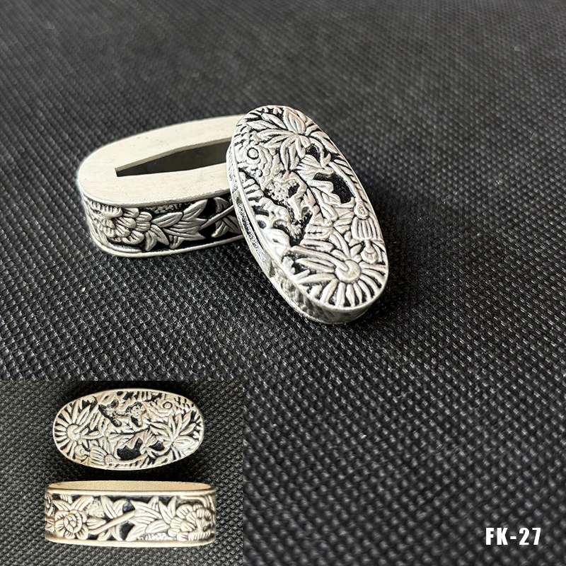 Hochwertige Legierung Katana-Griffkappe Fuchi Kashira Griffkragen für Japanische Schwerter Samurai-Katanas Wakizashi-Schwerter Zubehör – Detail 9