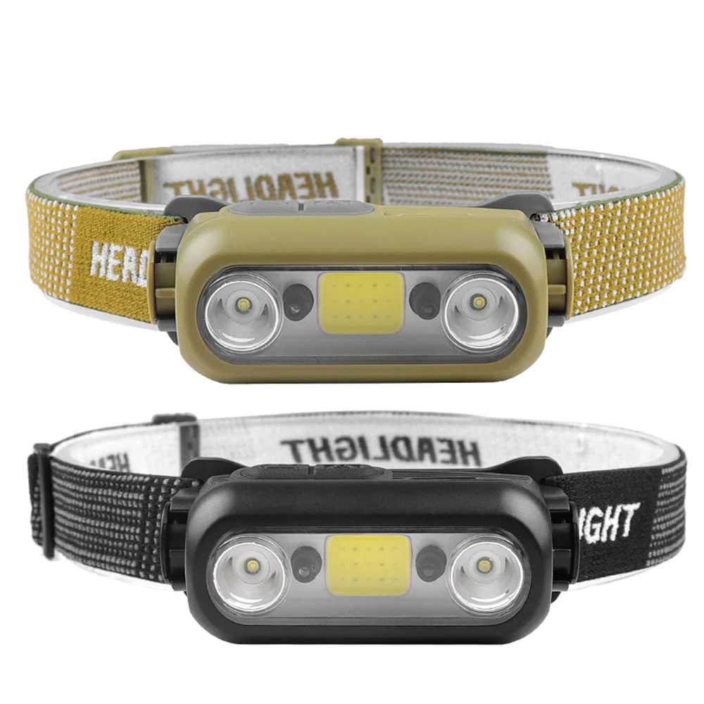 

Amanfire W909 XPE+COB Headlight Portable 400LM Range 100M ABS Head Torch Super Bright Press+Induction switch