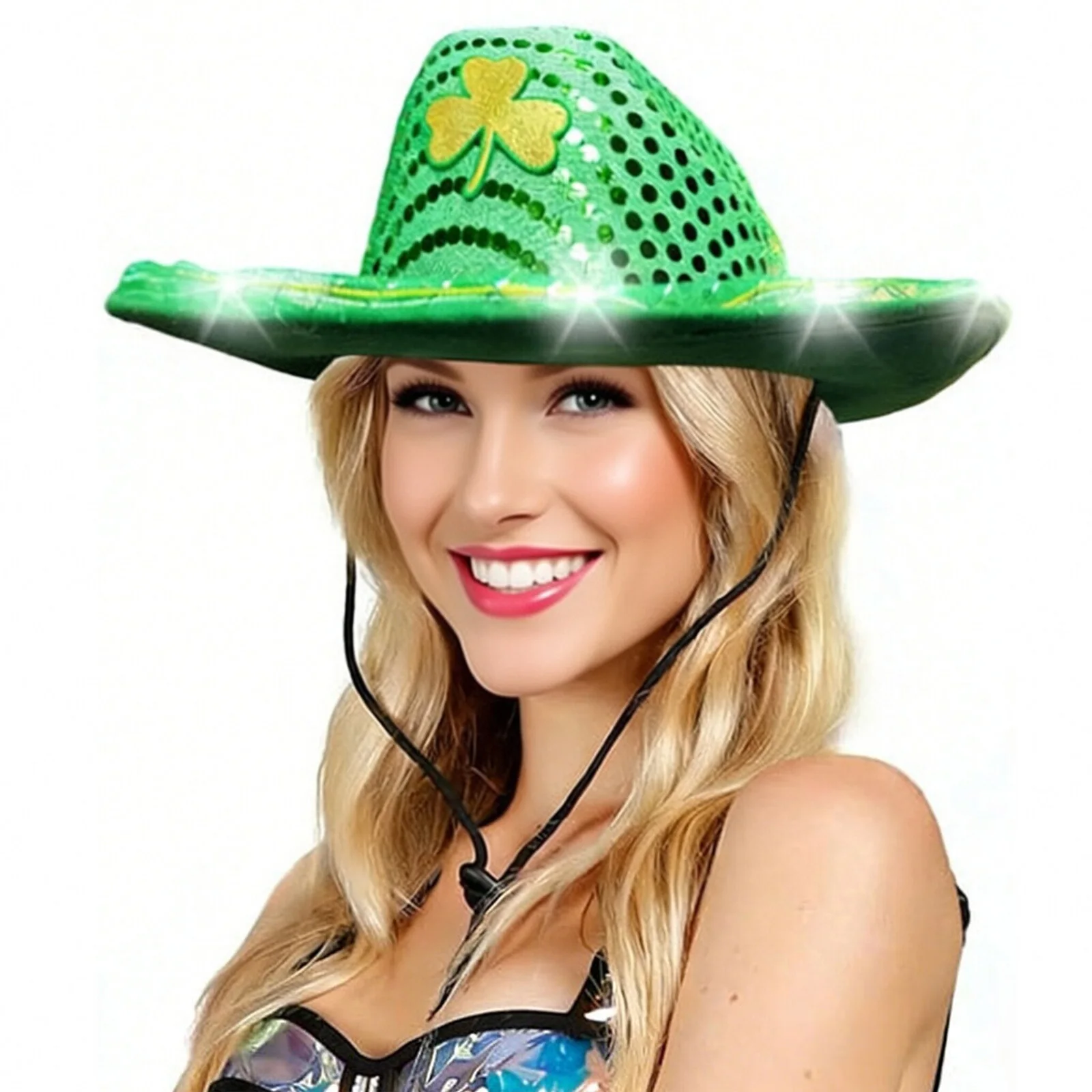 Mardi-Gras Cowboy-Hat Costume Accessory for Women Men St Patrick Day Festival Parties Costumes Dress Up Decorations Accessories