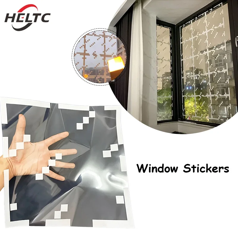 Pixel Art Static Cling Wall Panels - Removable Window Stickers for Home Holiday Decor, DIY Gift & Party Decoration