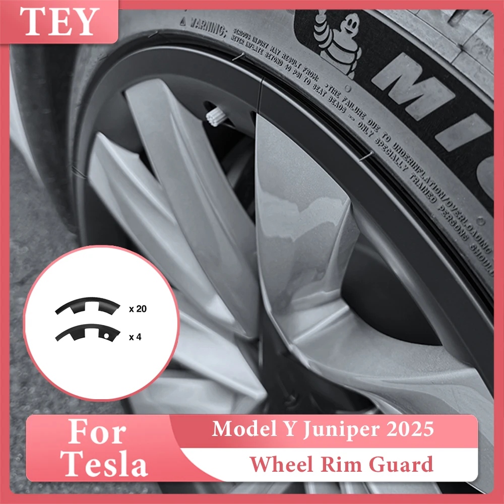 For Tesla 20 Inch Wheel Rim Guard Model Y Juniper 2025 ABS Wheel Hub Protection Patch Protectors Wheel Guard Cover Accessories