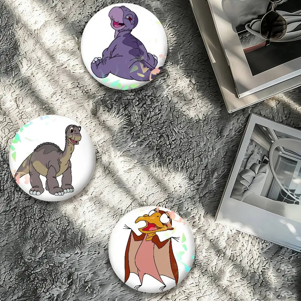 Cartoon The Land Before Time Laser Badge Creative Pins Brooch for Bag Clothes Hat Decor Gifts Fans Collect