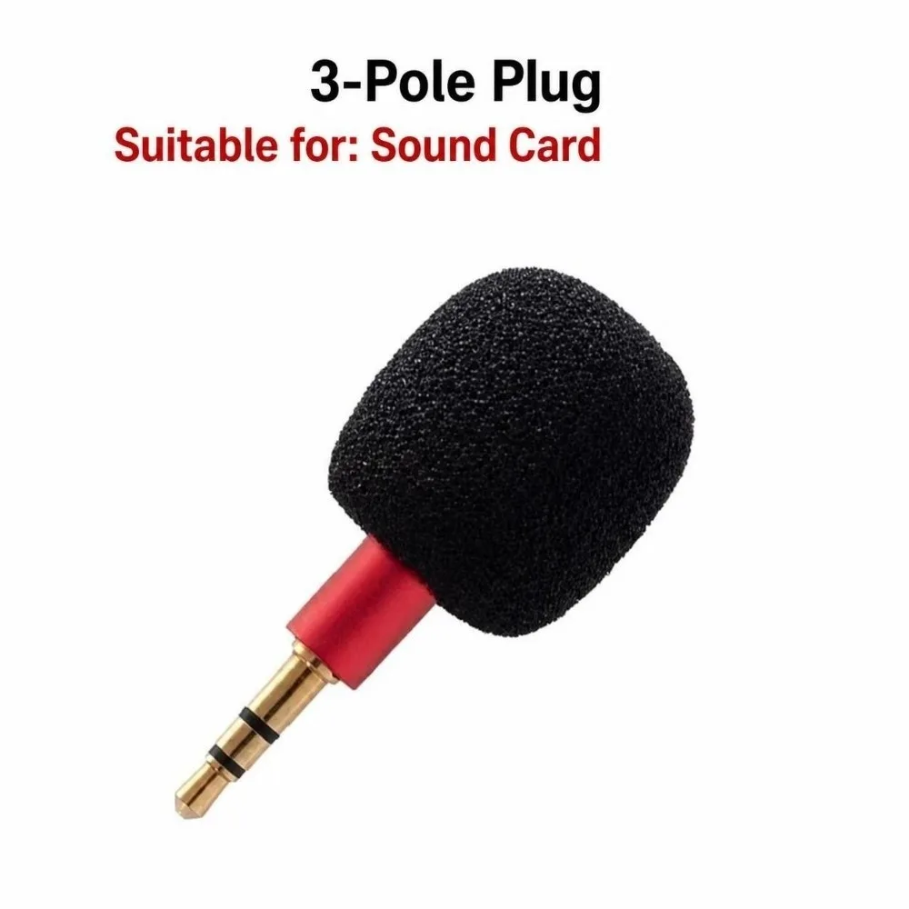 3.5mm Plug Mini Condenser Microphone Noise Blocking Zero Current Hum Vocal Microphone Clear Sound Capture Plug And Play