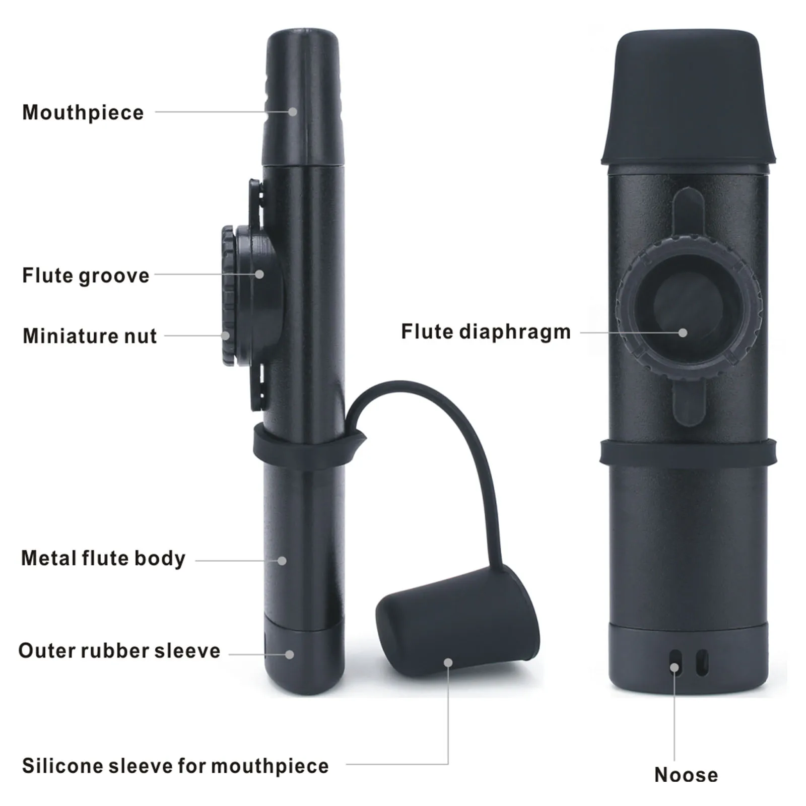 

Pro Aluminum Alloy Kazoo - Stage-Grade W/anti-Rust Coating & 3 Reeds Chromatic Hum-To-Play Woodwind for Performers