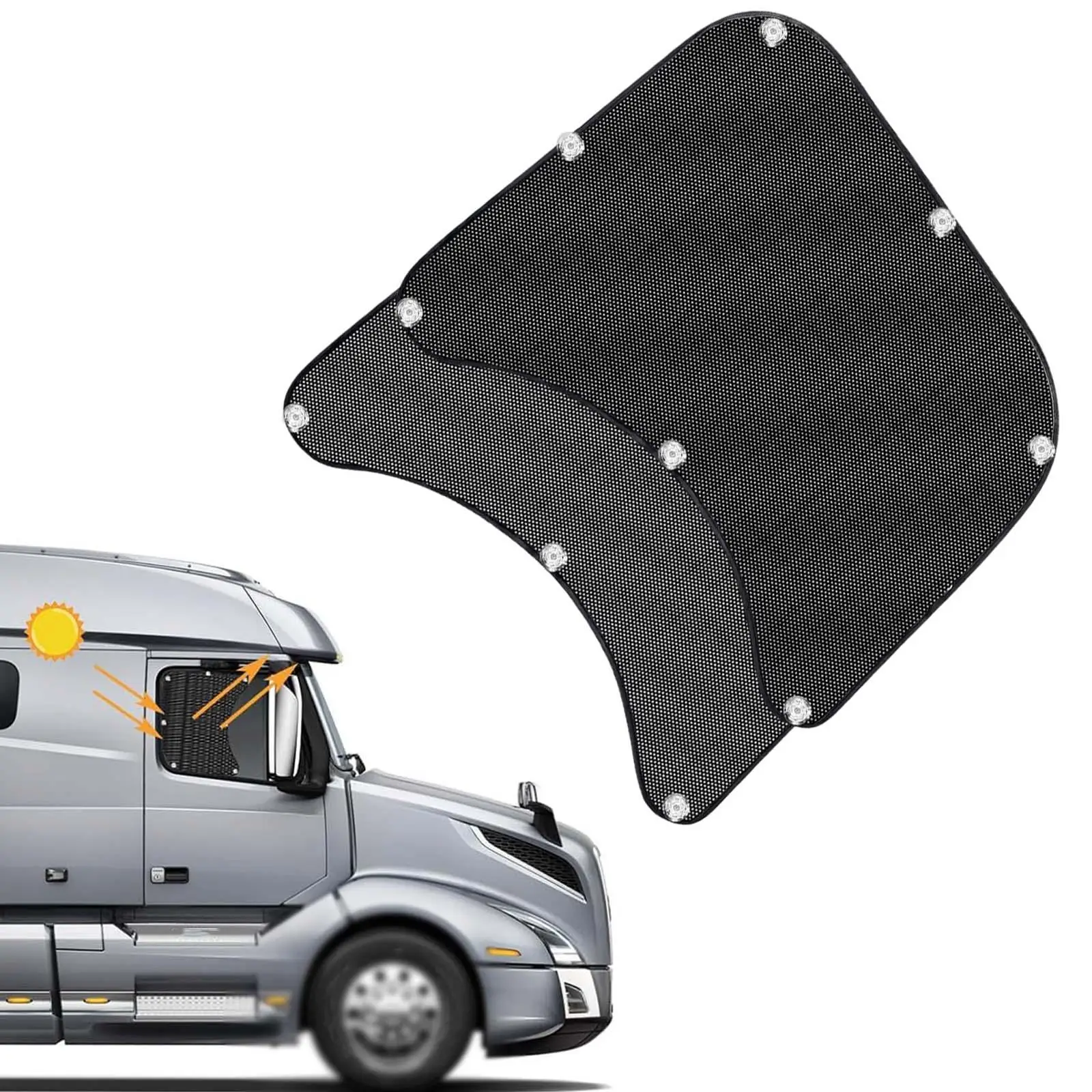 1 Pair Universal Semi Truck Window Shades for Long Distance Driving Glare Shield Accessory Window Cover Easily Install 60x55cm