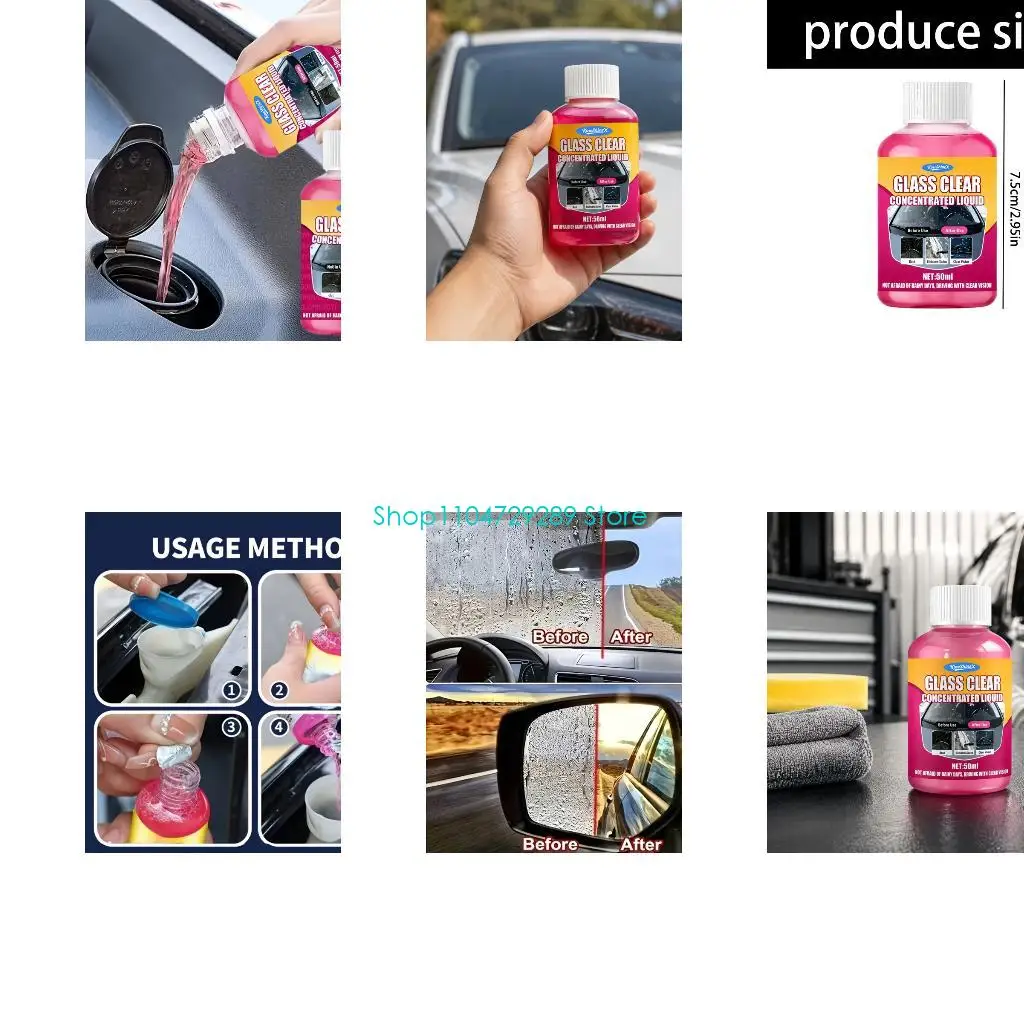 D8KE Concentrated Automotive Glass Cleaner, Dilute-With-Water Windshield Washer Fluid for Vehicle Window and Windshield Cleaning