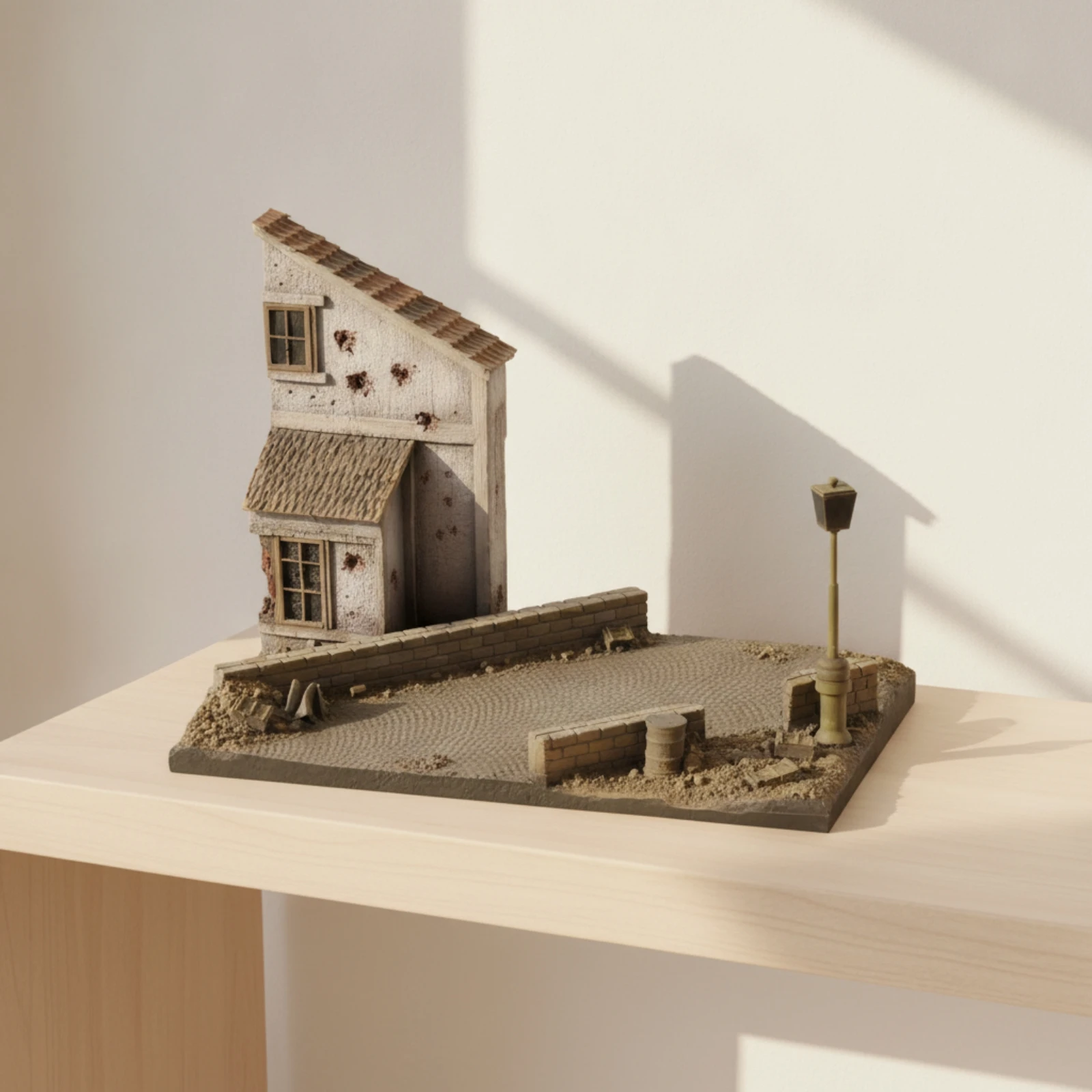 Model Display Base with Facade Miniature Scenery for Hobbyists, Tabletop Wargaming view 4