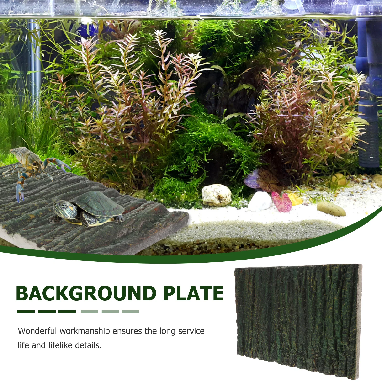 

1Pcs Aquarium Background Board Lifelike Bark Decoration Fish Tank Turtle Reptile Box Landscaping Board Imitated 3D Bark