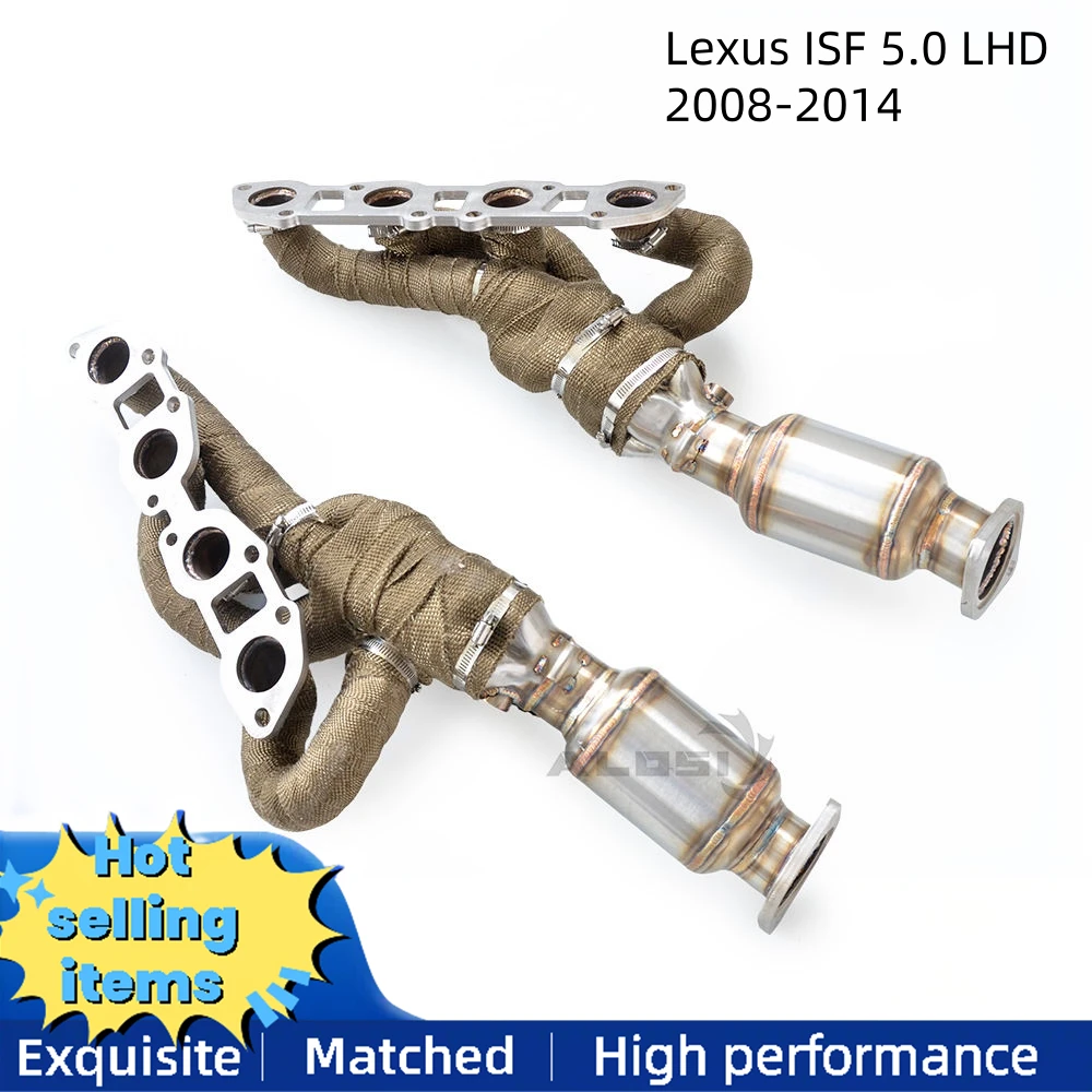 

Выпускной коллектор для Lexus ISF 5.0 LHD 2008-2014SS304, спортивная выхлопная труба из нержавеющей стали, каталитический преобразователь