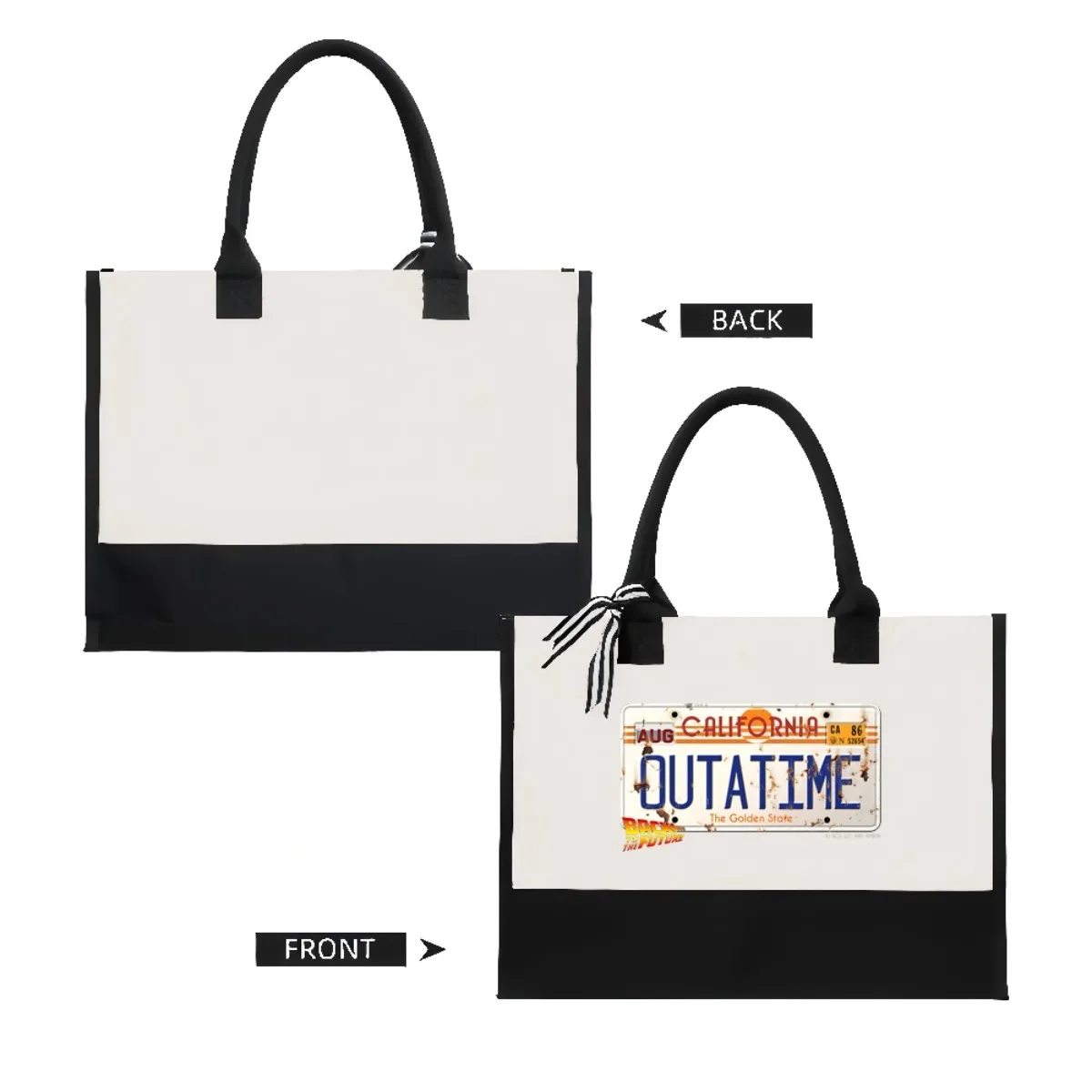 أغسطس CFORNIA CA 86 N 52654 OUTATIME 2026 وصول جديد موضة عملية واسعة قابلة لإعادة الاستخدام حمل حقيبة نمط طباعة 2 لهجة الثقيلة D #2