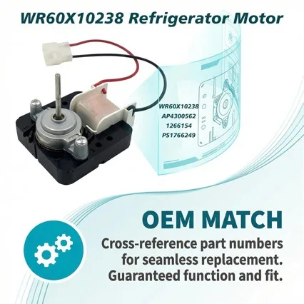 Refrigerator Condenser Fan Motor WR60X10238 Replacement Part Compatible with Models For 1266154 PS1766249 Easy Setup