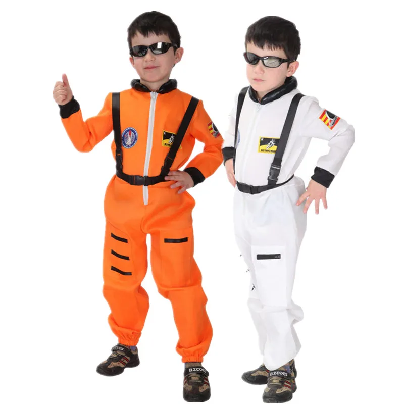 

Disguise Children's Day Performance Astronaut Cosplay Costume Halloween Kids Spaceman Jumpsuit Carnival Party Air Pilot Uniform