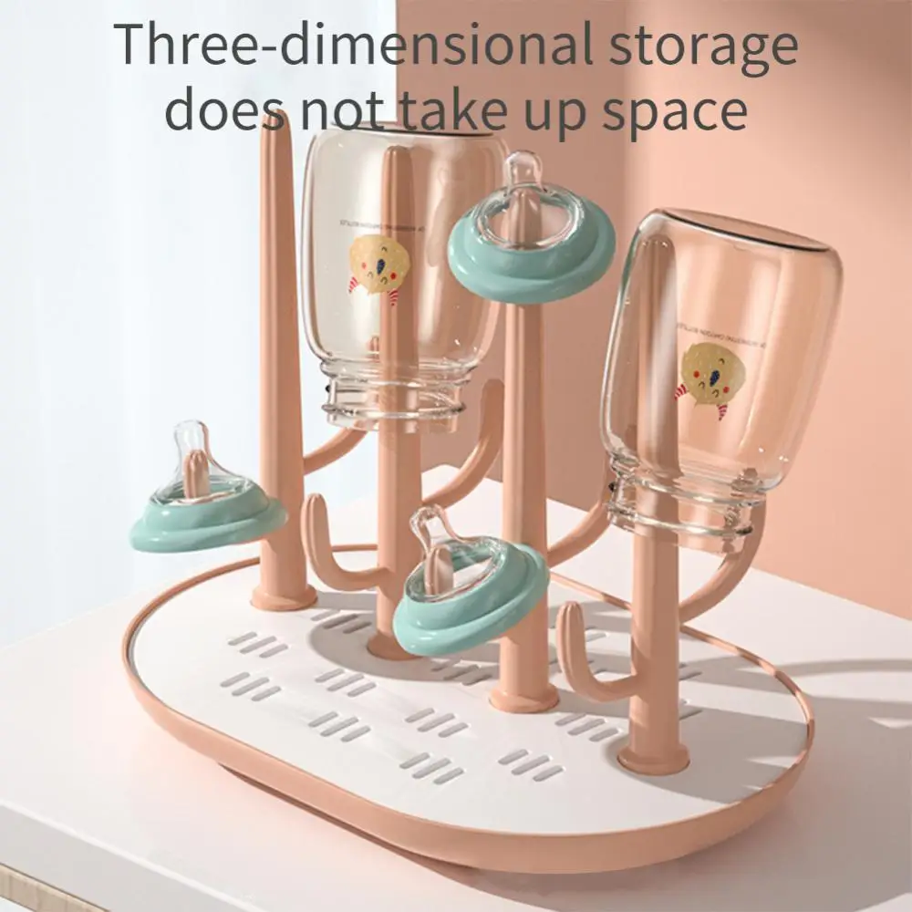 Cute Baby Bottle Drying Rack Solid Color Baby Feeding Bottle Drain Rack Baby Bottle Holder Feeding Stuff