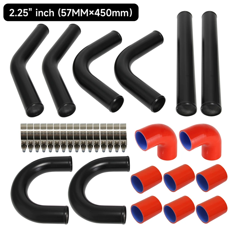 

UNIVERSAL TURBO BOOST INTERCOOLER PIPE KIT 2.25" 57MM OD 8 PCS