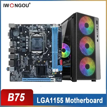 IWONGOU B75 anakart seti PC anakart oyun kiti WithCore I3 I5 I7 DDR3 plaka Placa Mae LGA 1155 anakart işlemci ve