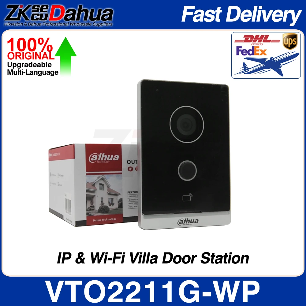 Dahua VTO2211G-WP IP WiFi Villa PoE Video Intercom 2MP Outdoor IP Mini Doorbell Night Vision Support Card & APP Unlock Onvif