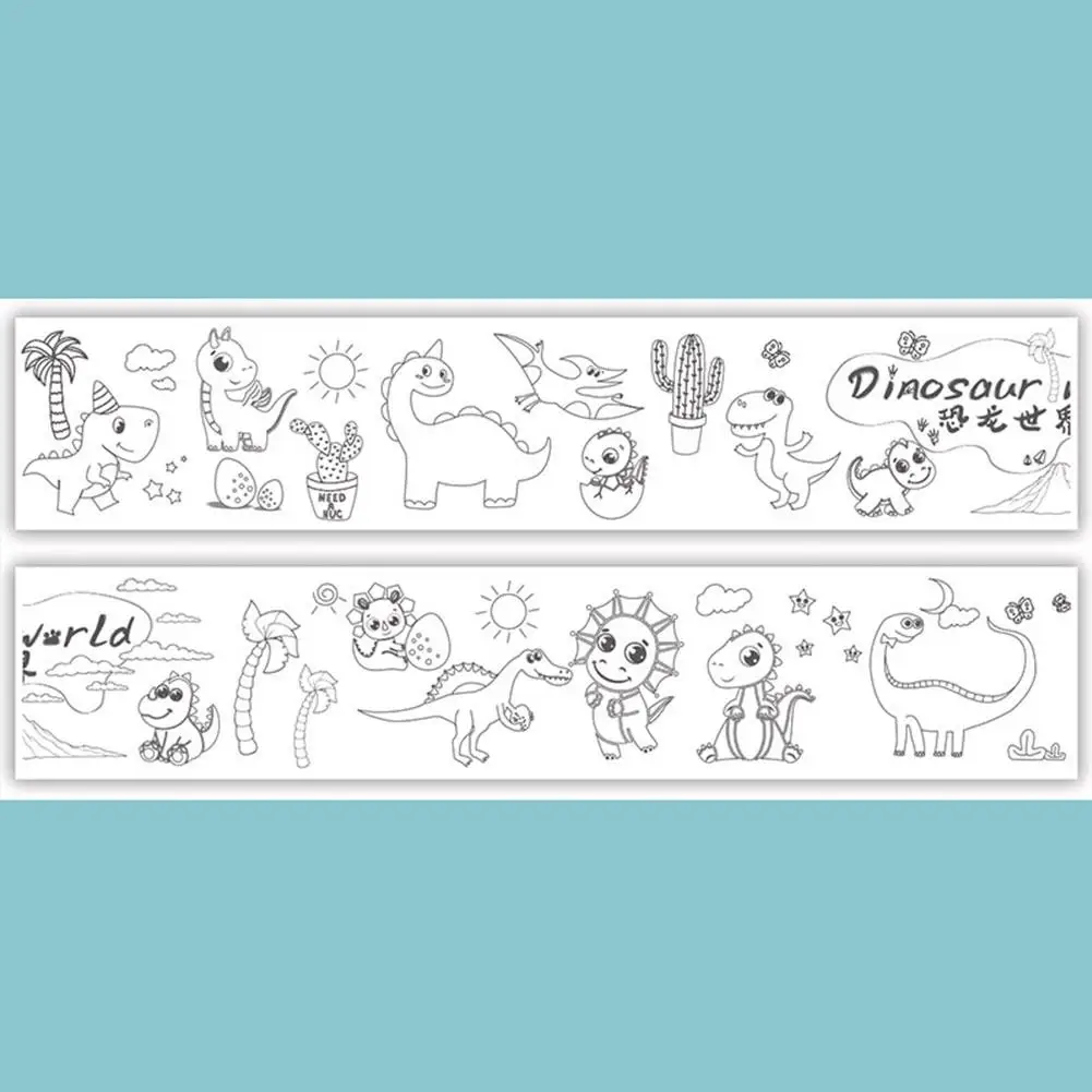 300cm Children's Drawing Roll Diy Graffiti Scroll Color Filling Paper Painting Coloring Paper Roll For Kids Educational Toy J1v4