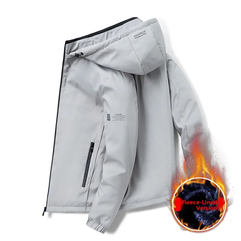 

Winter Thiened Fce Warm Men's Jaet Anti-Wind Autumn Winter Sle Trendy Hooded Faionable Versatile Coat Top