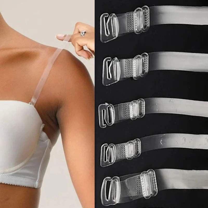 5Pairs Clear Bra Straps Transparent Invisible Detachable Adjustable Shoulder Strap Women Elastic Bra Belt Underwear Accessories