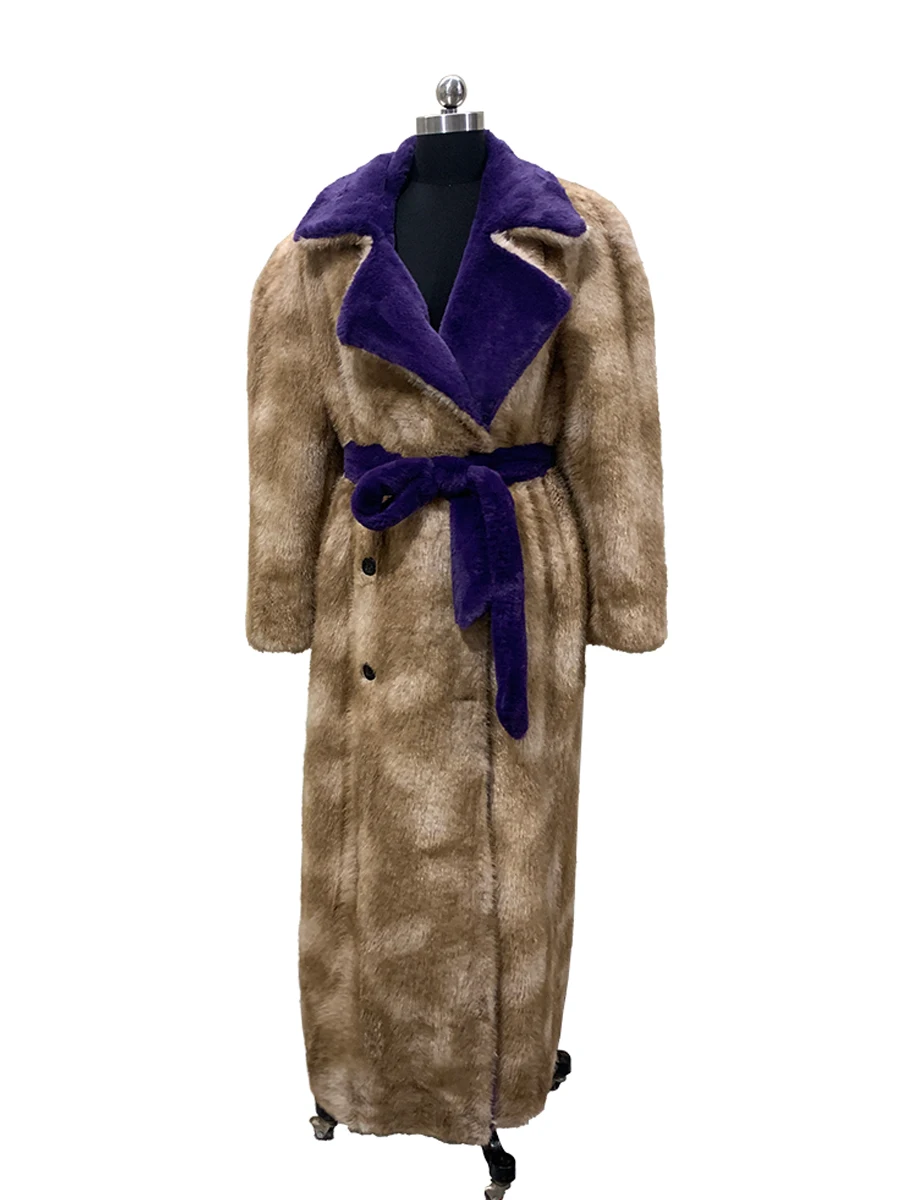 Nerazzurri Winter Extra Long Oversized Warm Shaggy Hairy Faux Fur Coat Women Shoulder Pads Fluffy Overcoat European Fashion 2026