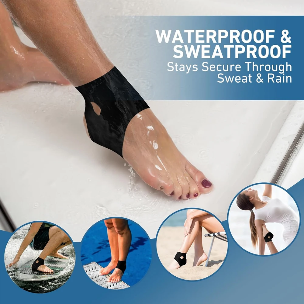 20 Stück vorgeschnittenes Knöchel-Kinesiologie-Tape – wasserdicht, starke Unterstützung, Stabilität, atmungsaktives elastisches Sport-Tape zur Knöchelprävention – Detail 8
