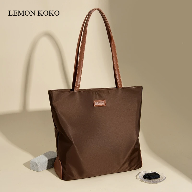 

Сумка-тоут LEMON KOKO, женская простая модная сумка из ткани Оксфорд, высококачественная вместительная сумка-тоут, повседневная женская сумка через плечо