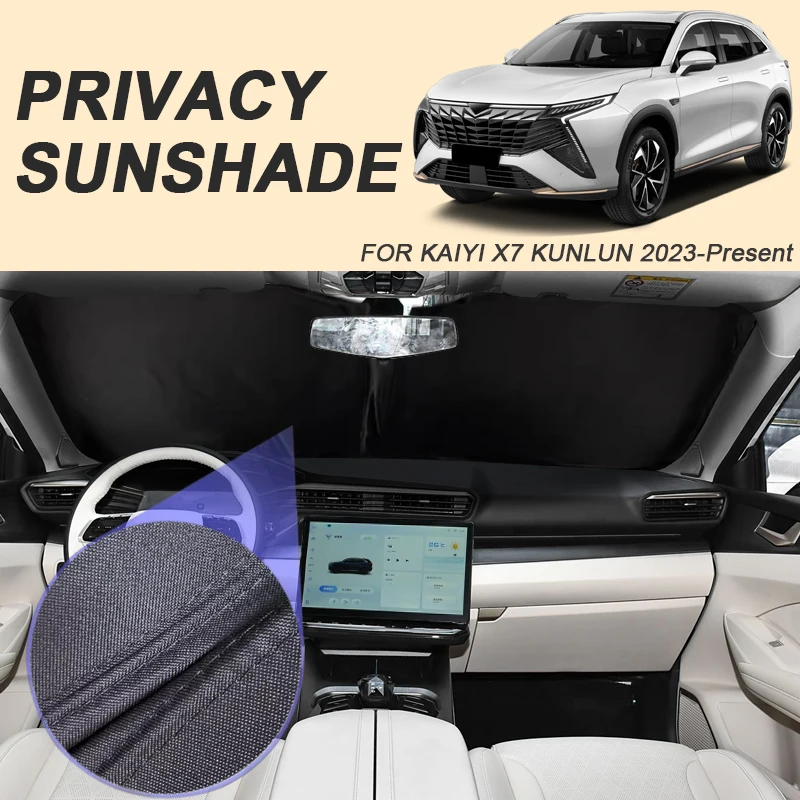 

Car Black Window Privacy Sunshade For KAIYI X7 KUNLUN 2023-Present Auto Anti-UV Heat Insulation Protect Cover Interior Accessory