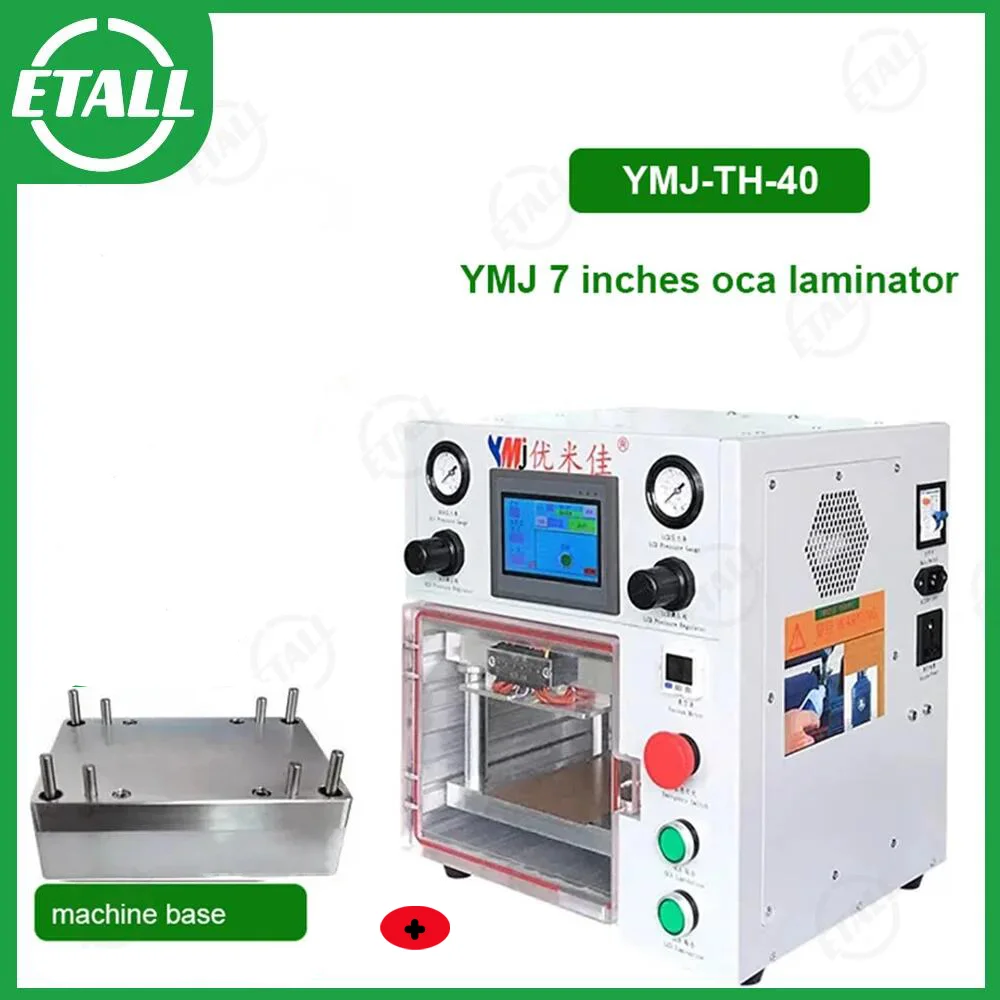 YMJ Vacuum OCA Laminating Machine  Double Pressure Regulating Valve Portable Laminator for Samsung iPhone Screen Repair