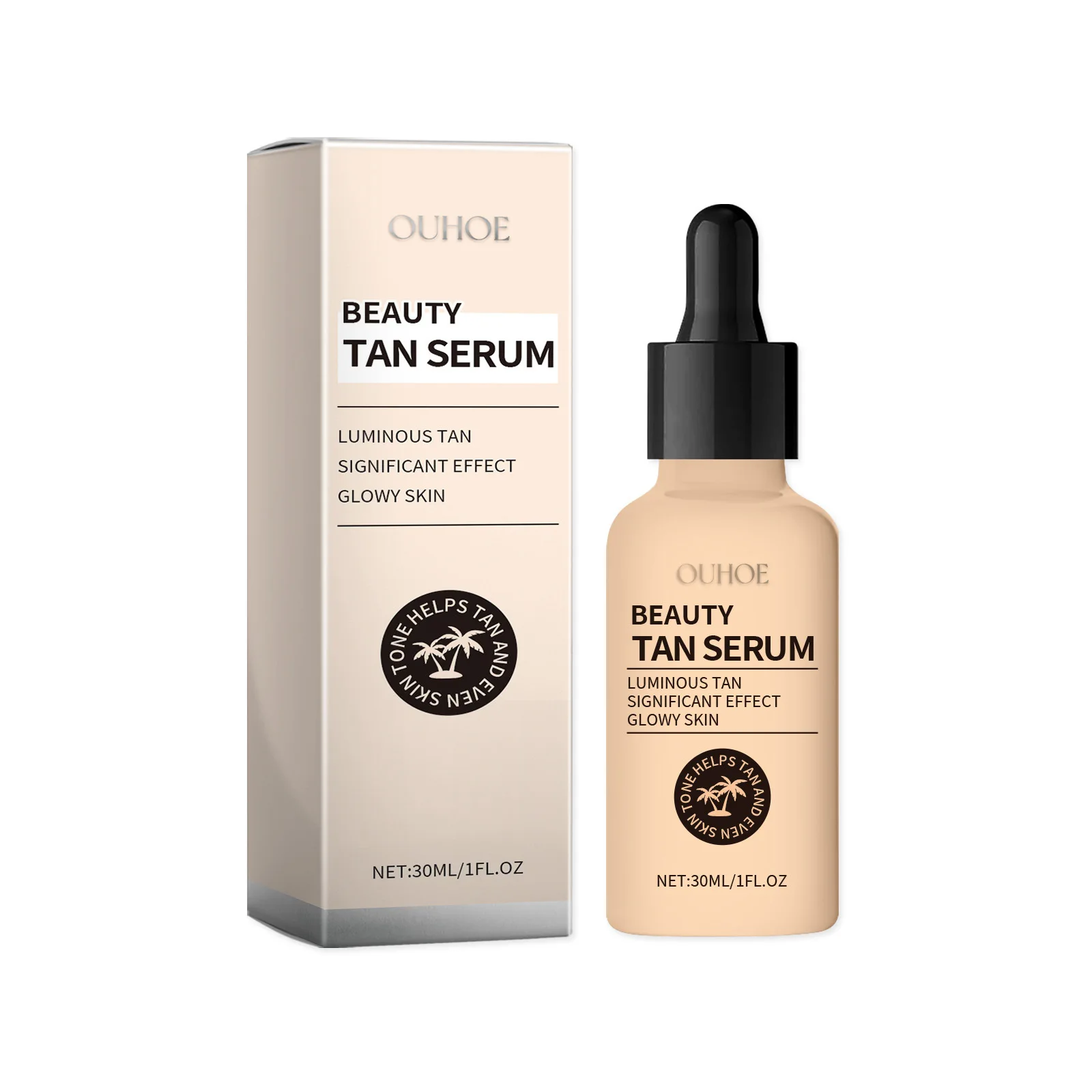 Facial Tanning Serum Liquid Dark Bronzer Blackening Moisturizing Repair Last Summer Beach Outdoor Sunbathing Body Tanner Product