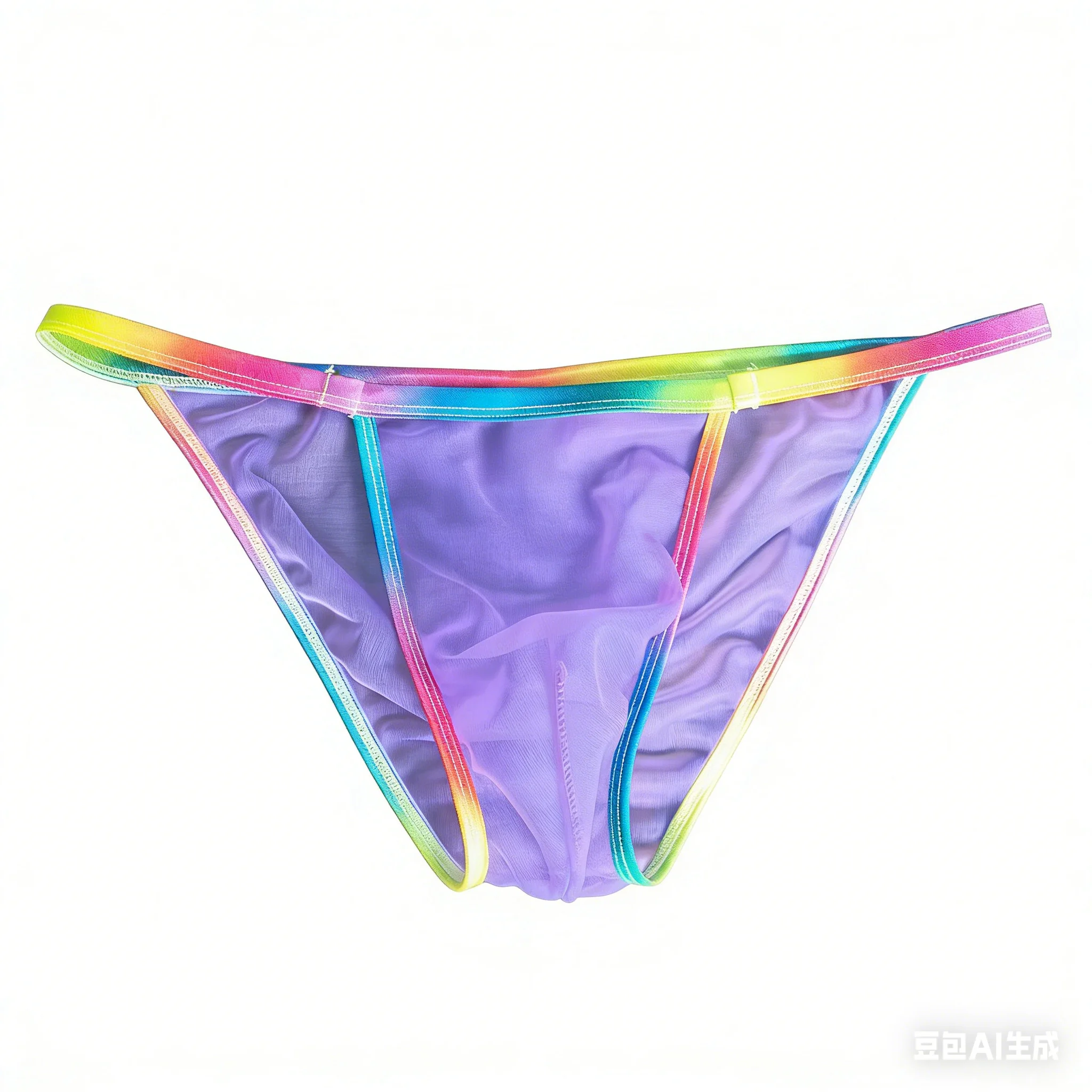 Men's Bulge Ultra-thin See-through Brief Rainbow Edge Mesh Bikini Sexy Transparent Underwear Club Party Low Rise High Fork Tanga