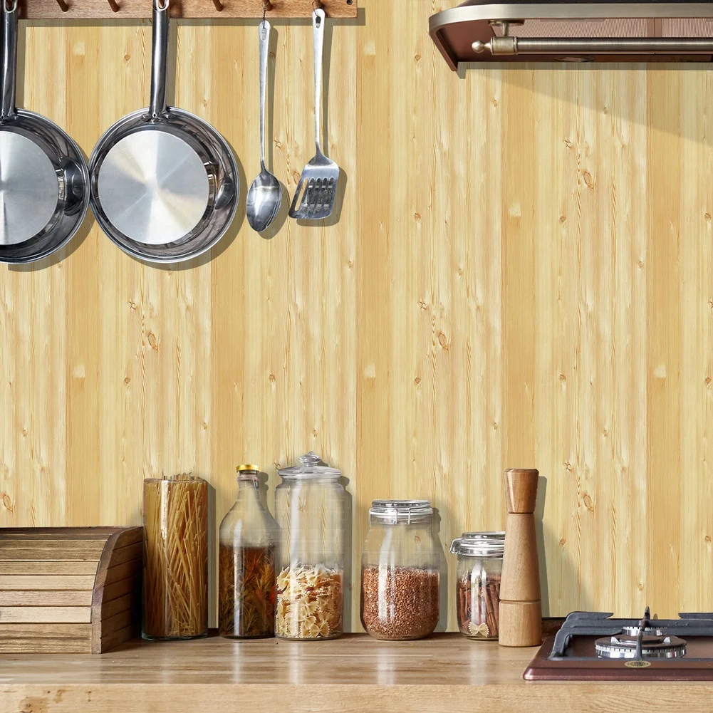 Scandinavian Wood Grain PVC Wallpaper for Indoor Wall Application Waterproof Designed for Residential Interiors