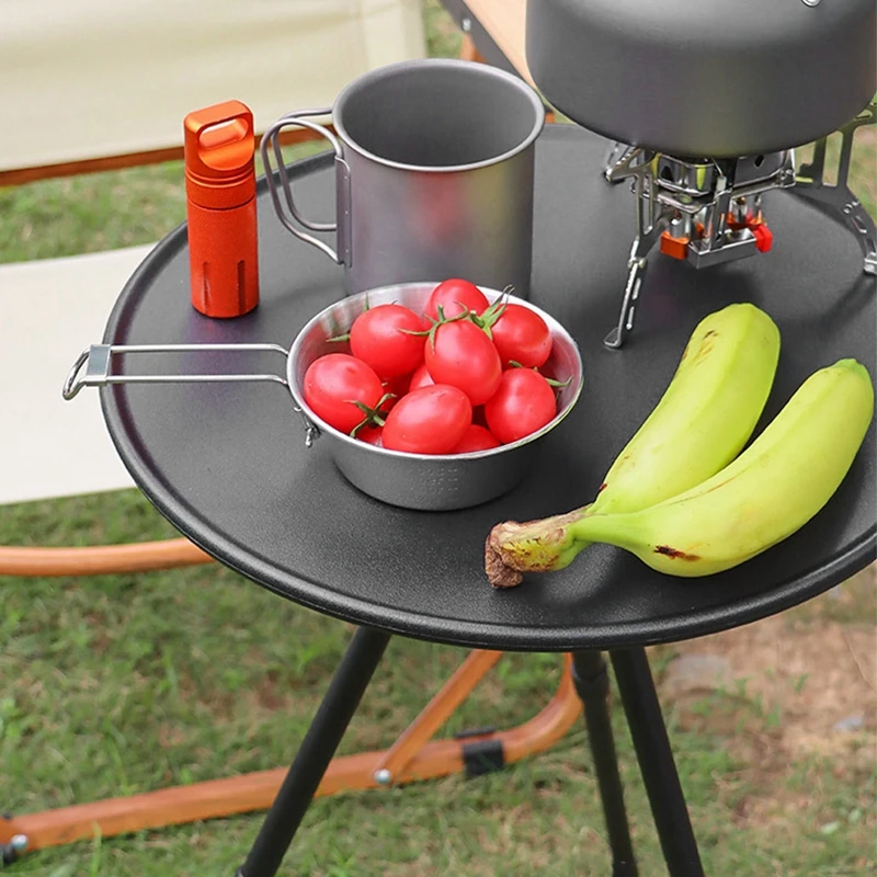 1Pcs Outdoor Camping Table Aluminum Alloy Table Camping Tripod Aluminum Plate Portable Picnic Table Ultra-light Round Table