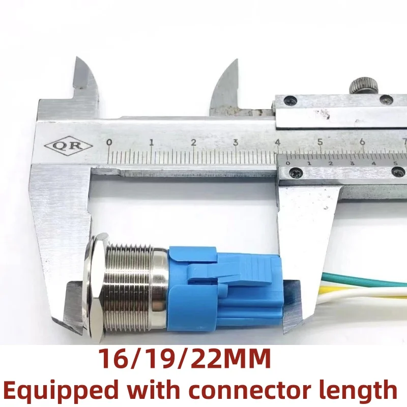 12mm16mm 19mm 22mm Metal Button Switch Socket Connector Cable Socket, Terminal Insertion, 5-Wire With Light, 3-Wire Without Ligh - Image 6