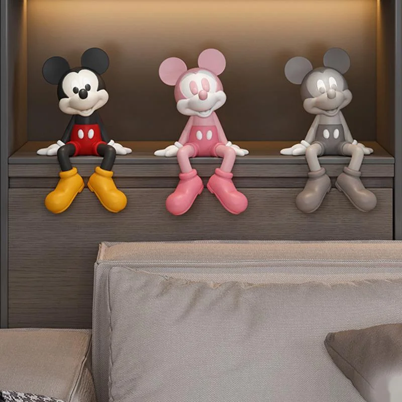 29cm Disney Mickey Mouse Statue Cartoon Sitting Mickey Sculpture Figurines Desktop Creative Luxury Ornaments Home Interior Decor