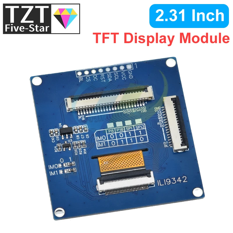 Imagem -06 - Módulo de Tela Lcd para Arduino Tft Colorido 2.31 Polegada Spi 262k Controlador Ili9342 320x240 Rgb 8pin